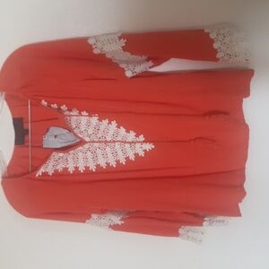 Never Worn Cowgirl Legend Crochet Detail Boho Top Sz M